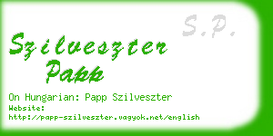 szilveszter papp business card